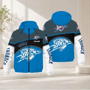 Limited Edition – Customized NBA Oklahoma City Thunder Windbreaker Jacket