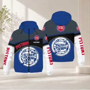 Limited Edition – Customized NBA Detroit Pistons Windbreaker Jacket