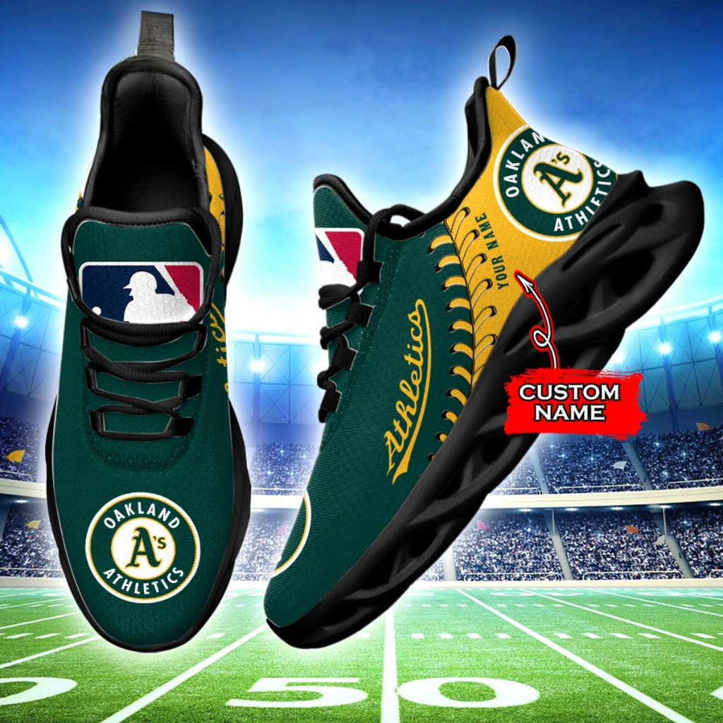 Limited Edition – Customized MLB Oakland Athletics Max Soul Shoes - Image 2