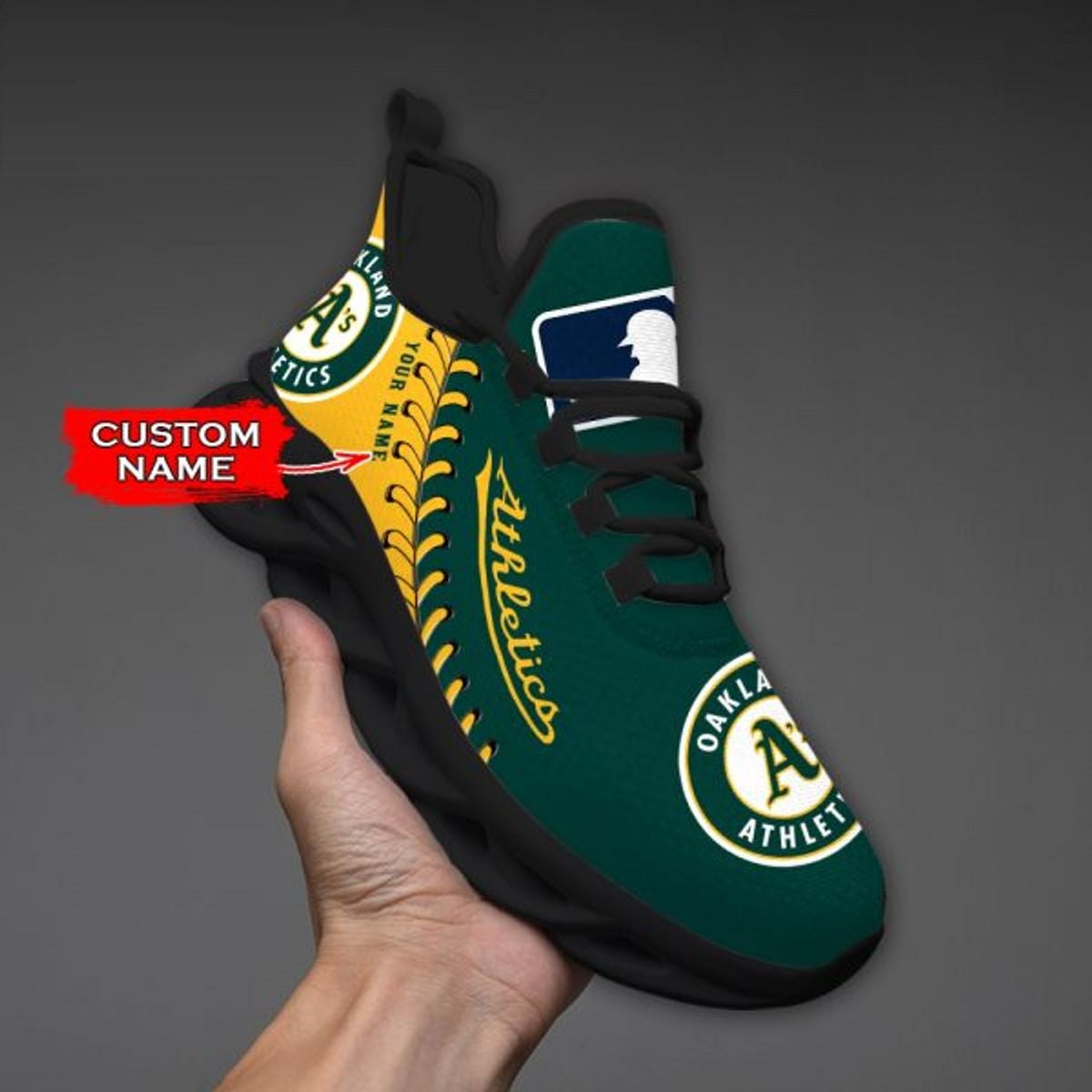 Limited Edition – Customized MLB Oakland Athletics Max Soul Shoes - Image 3