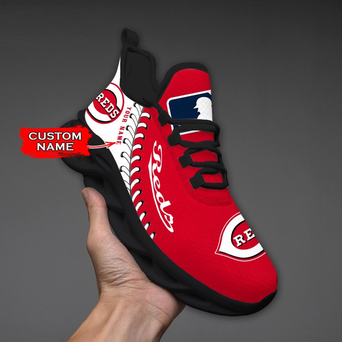 Limited Edition – Customized MLB Cincinnati Reds Max Soul Shoes - Image 3