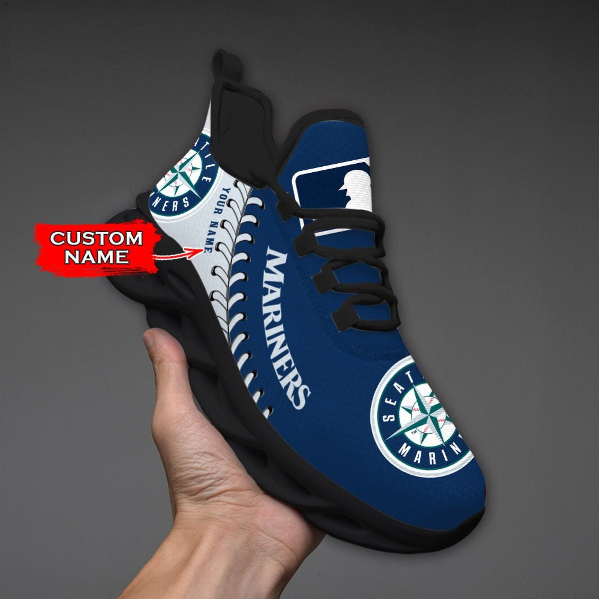 Limited Edition – Customized MLB Seattle Mariners Max Soul Shoes - Image 4