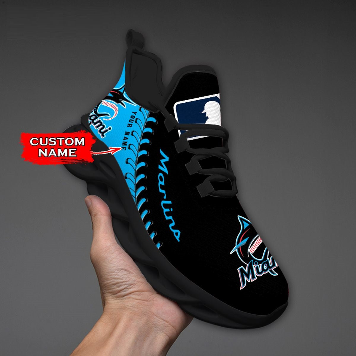 Limited Edition – Customized MLB Miami Marlins Max Soul Shoes - Image 3