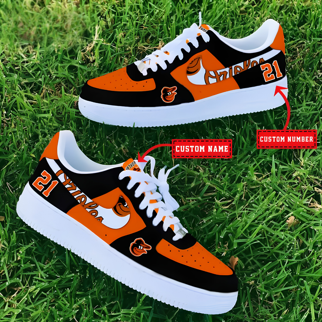 Limited Edition – Customized MLB Baltimore Orioles Af1 Shoes