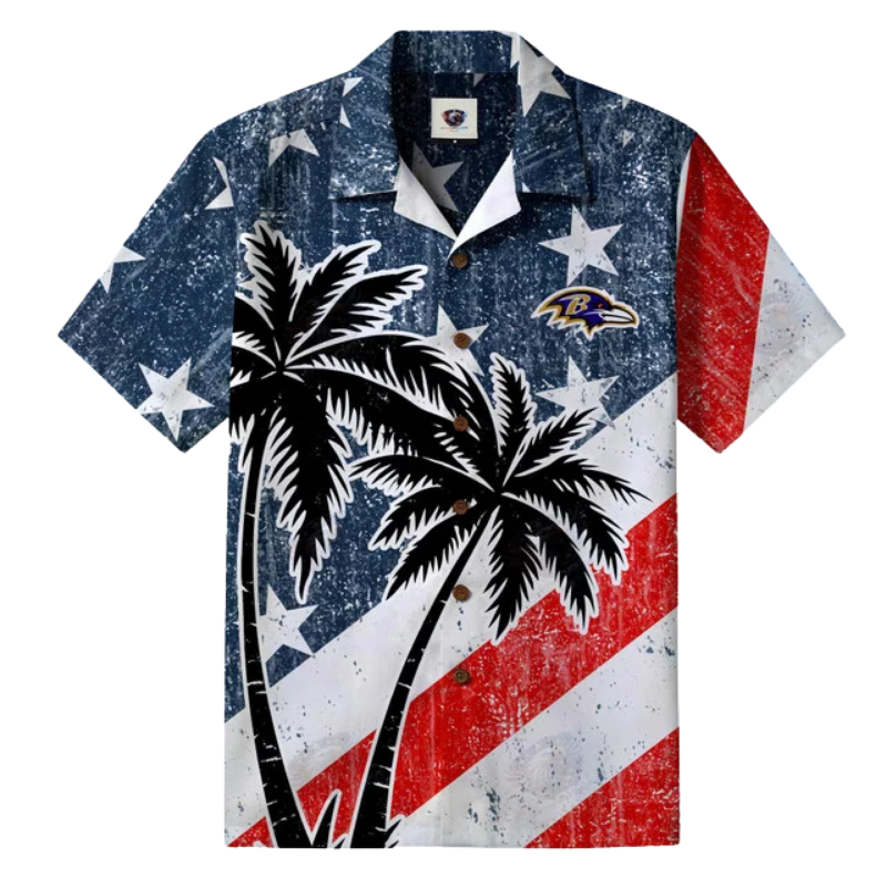 Limited Edition – Customized NFL Baltimore Ravens Patriotic 250 Usa Hawaiian Shirt - Image 2