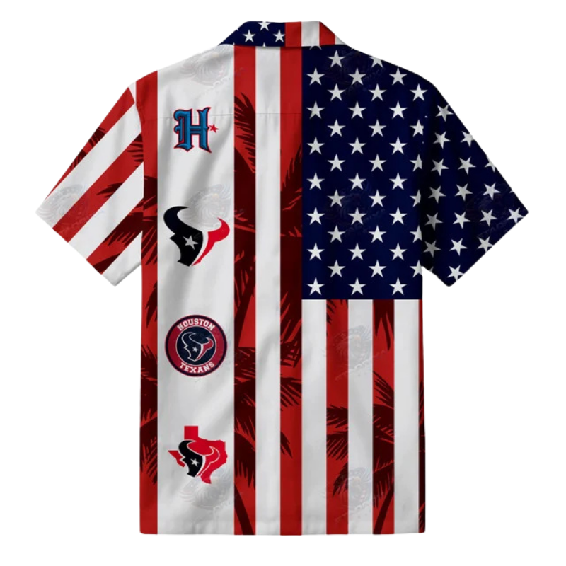 Limited Edition – Customized NFL Houston Texans Patriotic 250 Usa Hawaiian Shirt - Image 3