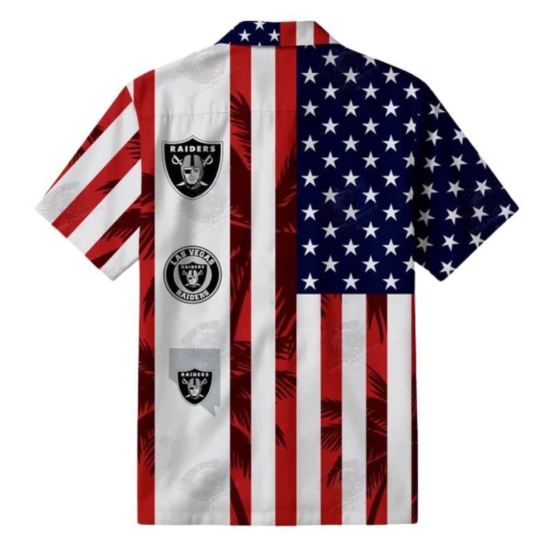 Limited Edition – Customized NFL Las Vegas Raiders Patriotic 250 Usa Hawaiian Shirt - Image 3