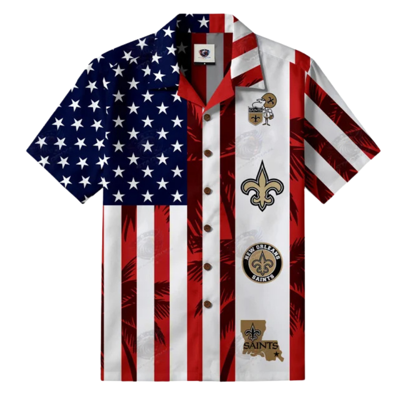 Limited Edition – Customized NFL New Orleans Saints Patriotic 250 Usa Hawaiian Shirt - Image 2
