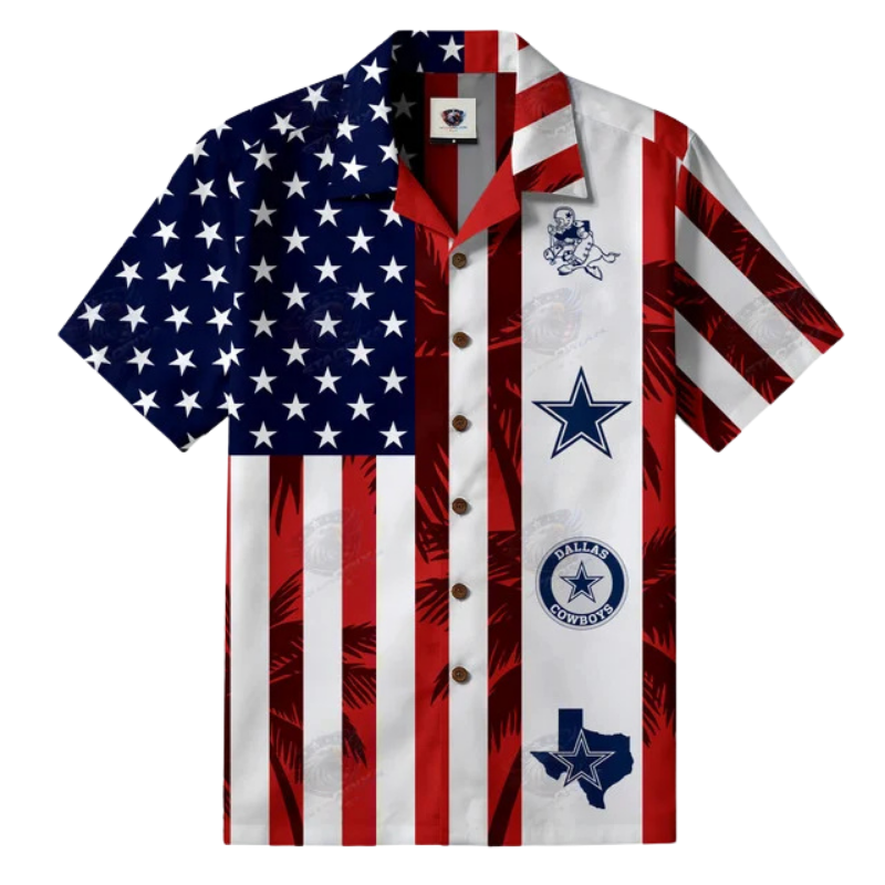 Limited Edition – Customized NFL Dallas Cowboys Patriotic 250 Usa Hawaiian Shirt - Image 2