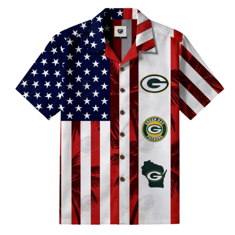 Limited Edition – Customized NFL Green Bay Packers Patriotic 250 Usa Hawaiian Shirt - Image 2