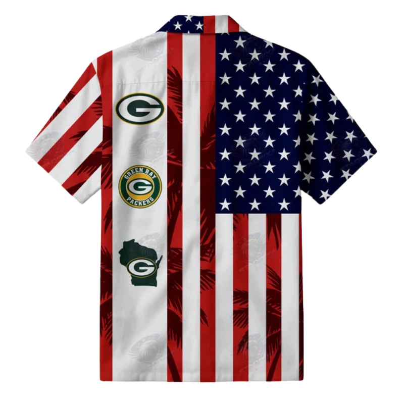 Limited Edition – Customized NFL Green Bay Packers Patriotic 250 Usa Hawaiian Shirt - Image 3