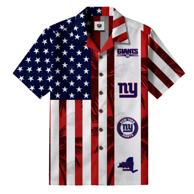 Limited Edition – Customized NFL New York Giants Patriotic 250 Usa Hawaiian Shirt - Image 2
