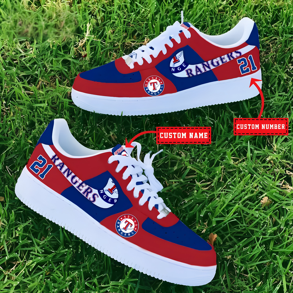 Limited Edition – Customized MLB Texas Rangers Af1 Shoes