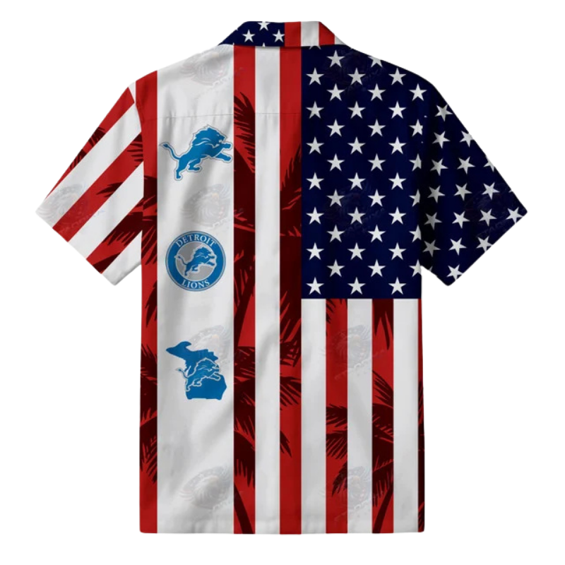 Limited Edition – Customized NFL Detroit Lions Patriotic 250 Usa Hawaiian Shirt - Image 3