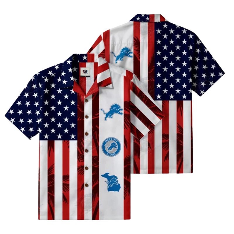 Limited Edition – Customized NFL Detroit Lions Patriotic 250 Usa Hawaiian Shirt