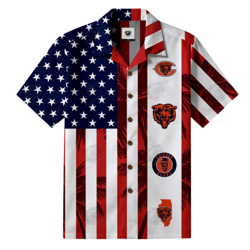 Limited Edition – Customized NFL Chicago Bears Patriotic 250 Usa Hawaiian Shirt - Image 2