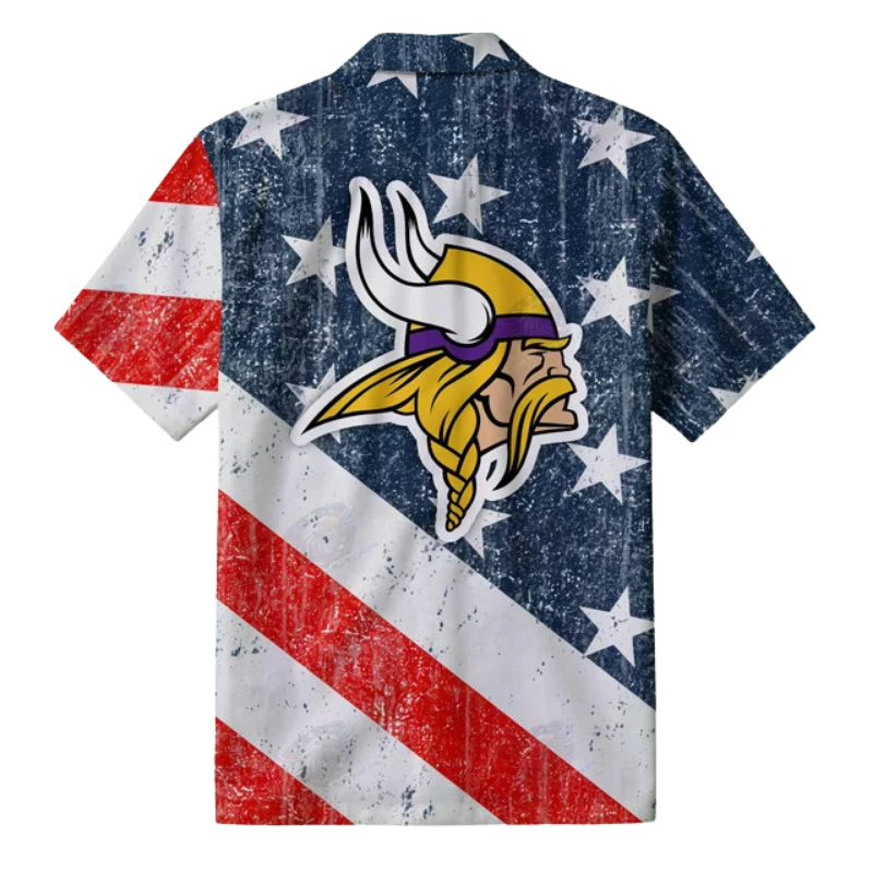 Limited Edition – Customized NFL Minnesota Vikings Patriotic 250 Usa Hawaiian Shirt - Image 3