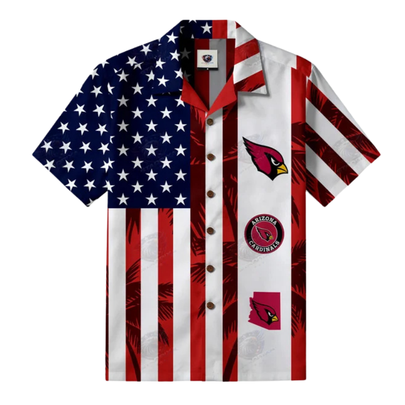 Limited Edition – Customized NFL Arizona Cardinals Patriotic 250 Usa Hawaiian Shirt - Image 2