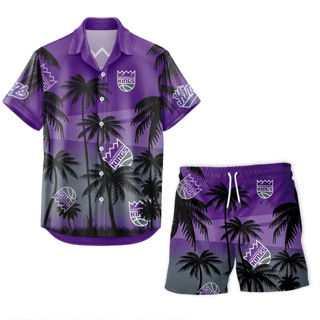 Limited Edition – Customized NBA Sacramento Kings Unisex Hawaiian Shirt & Shorts Set - Image 2