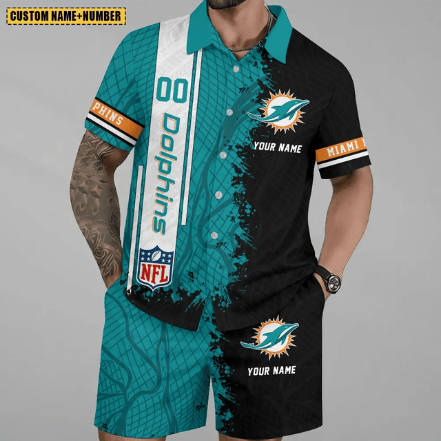 Limited Run – Customized NFL Miami Dolphins Unisex Hawaiian Shirt & Shorts Set