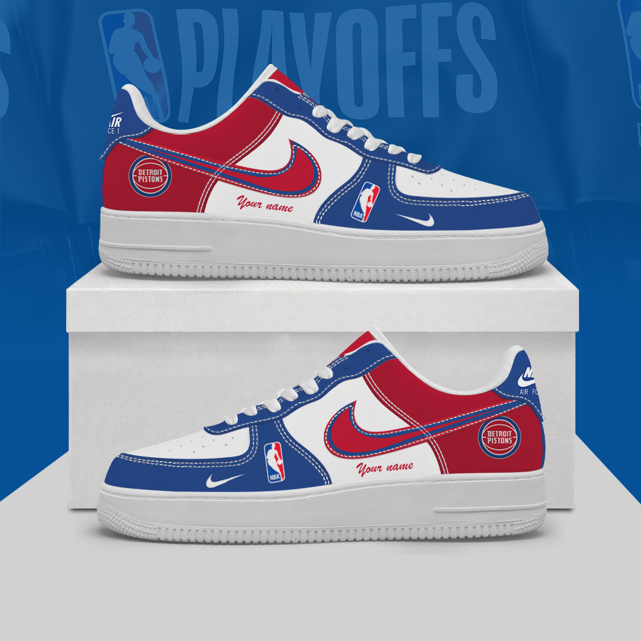 Limited Edition – Customized NBA Detroit Pistons Af1 Shoes - Image 2