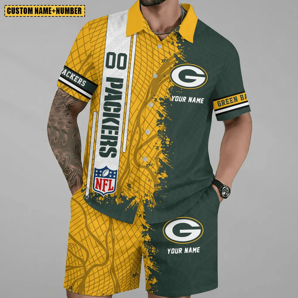 Limited Run – Customized NFL Green Bay Packers Unisex Hawaiian Shirt & Shorts Set