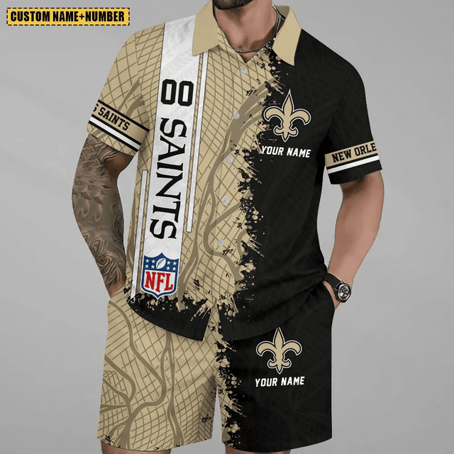Limited Run – Customized NFL New Orleans Saints Unisex Hawaiian Shirt & Shorts Set