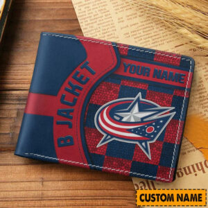Limited Edition – Customized NHL Columbus Blue Jackets Leather Wallet