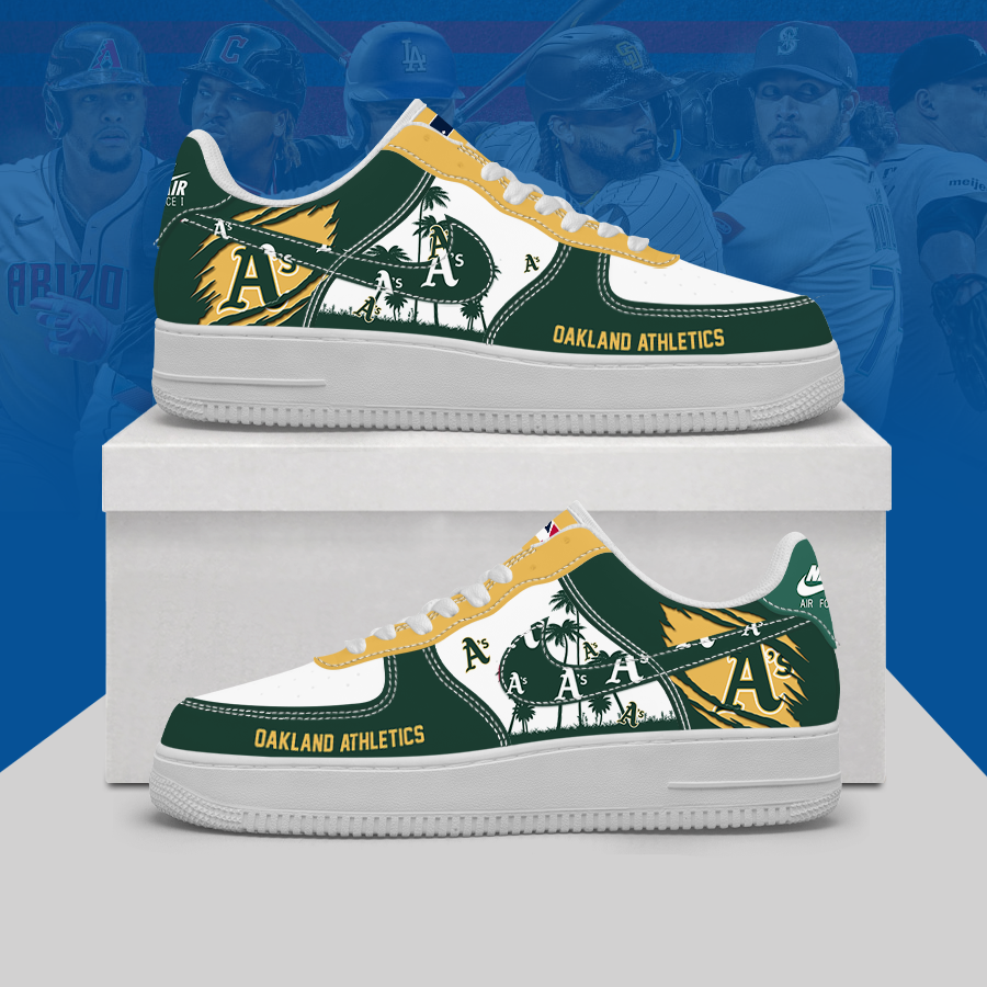 Limited Edition – Customized MLB Oakland Athletics Af1 Shoes