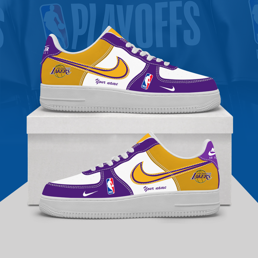 Limited Edition – Customized NBA Los Angeles Lakers Af1 Shoes - Image 2