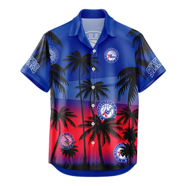 Limited Edition – Customized NBA Philadelphia 76Ers Unisex Hawaiian Shirt & Shorts Set - Image 3