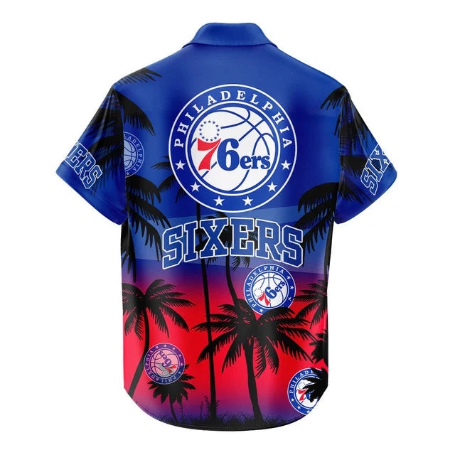 Limited Edition – Customized NBA Philadelphia 76Ers Unisex Hawaiian Shirt & Shorts Set - Image 4