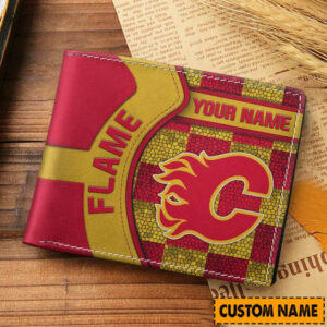 Limited Edition – Customized NHL Calgary Flames Leather Wallet