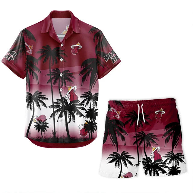 Limited Edition – Customized NBA Miami Heat Unisex Hawaiian Shirt & Shorts Set - Image 2