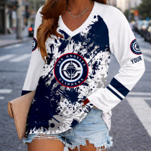 Limited Edition – Customized NBA Los Angeles Clippers Women’s V-Neck Long Sleeved Shirt