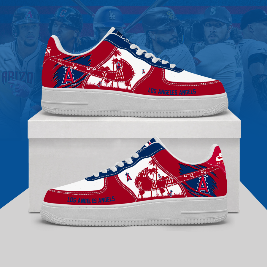 Limited Edition – Customized MLB Los Angeles Angels Af1 Shoes