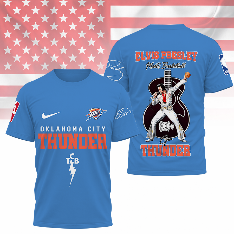Limited Edition – Customized NBA Oklahoma City Thunder x Elvis Presley T-Shirt