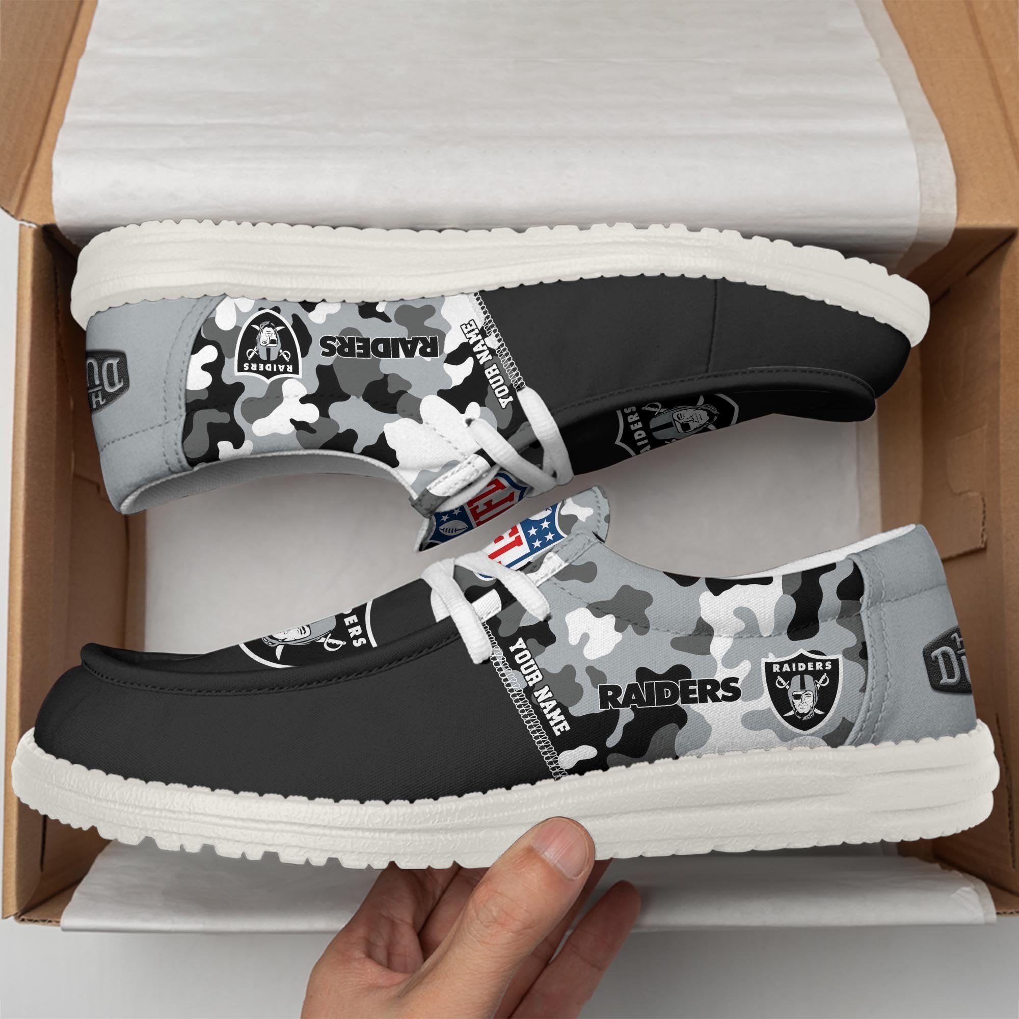 Limited Edition – Customized NFL Las Vegas Raiders Loafer Shoes - Image 2