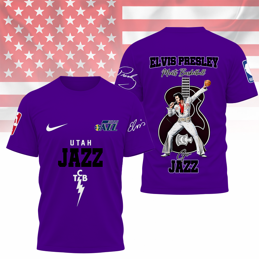 Limited Edition – Customized NBA Utah Jazz x Elvis Presley T-Shirt