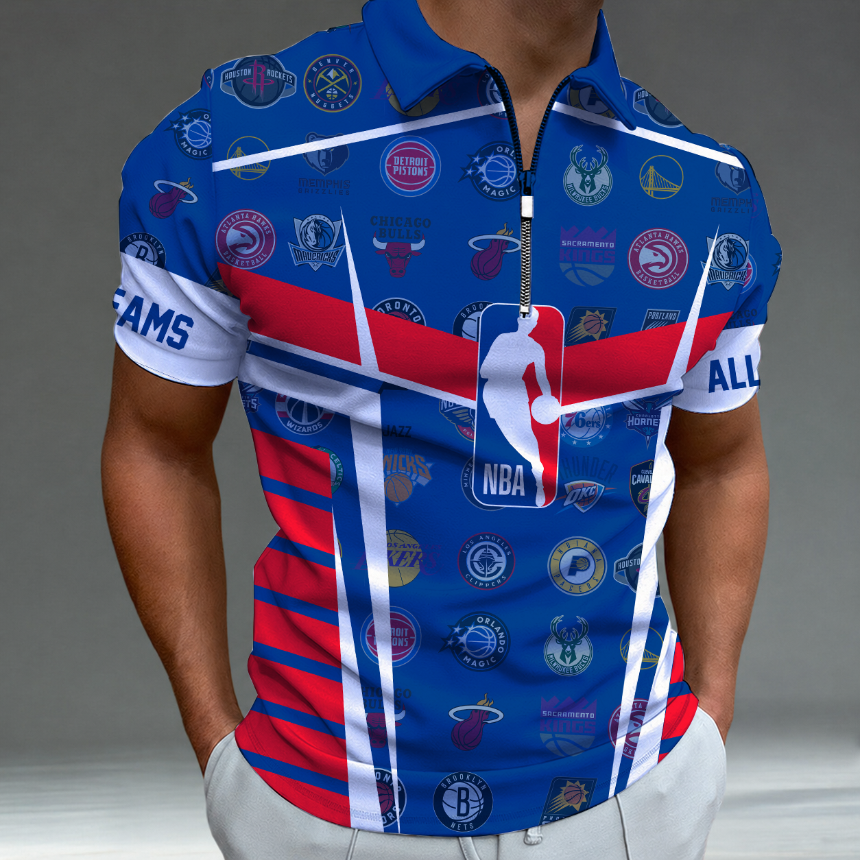 Limited Edition – Customized NBA All Teams Zip Polo Shirt