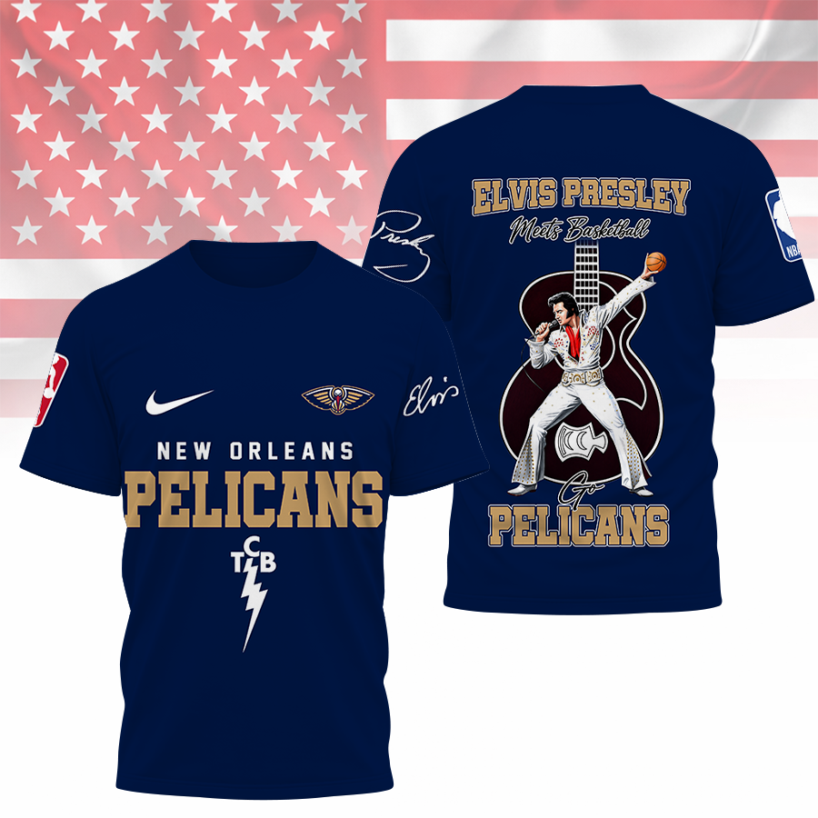 Limited Edition – Customized NBA New Orleans Pelicans x Elvis Presley T-Shirt