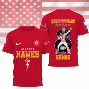 Limited Edition – Customized NBA Atlanta Hawks x Elvis Presley T-Shirt