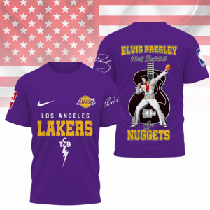 Limited Edition – Customized NBA Los Angeles Lakers x Elvis Presley T-Shirt