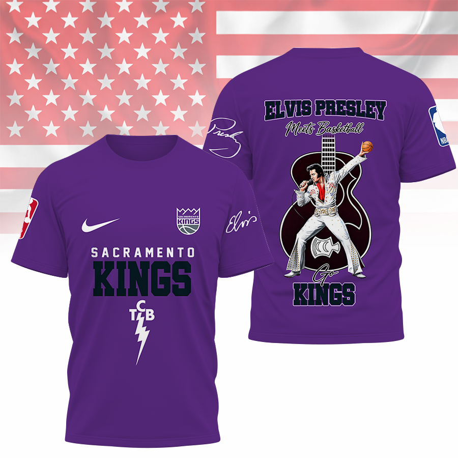 Limited Edition – Customized NBA Sacramento Kings x Elvis Presley T-Shirt