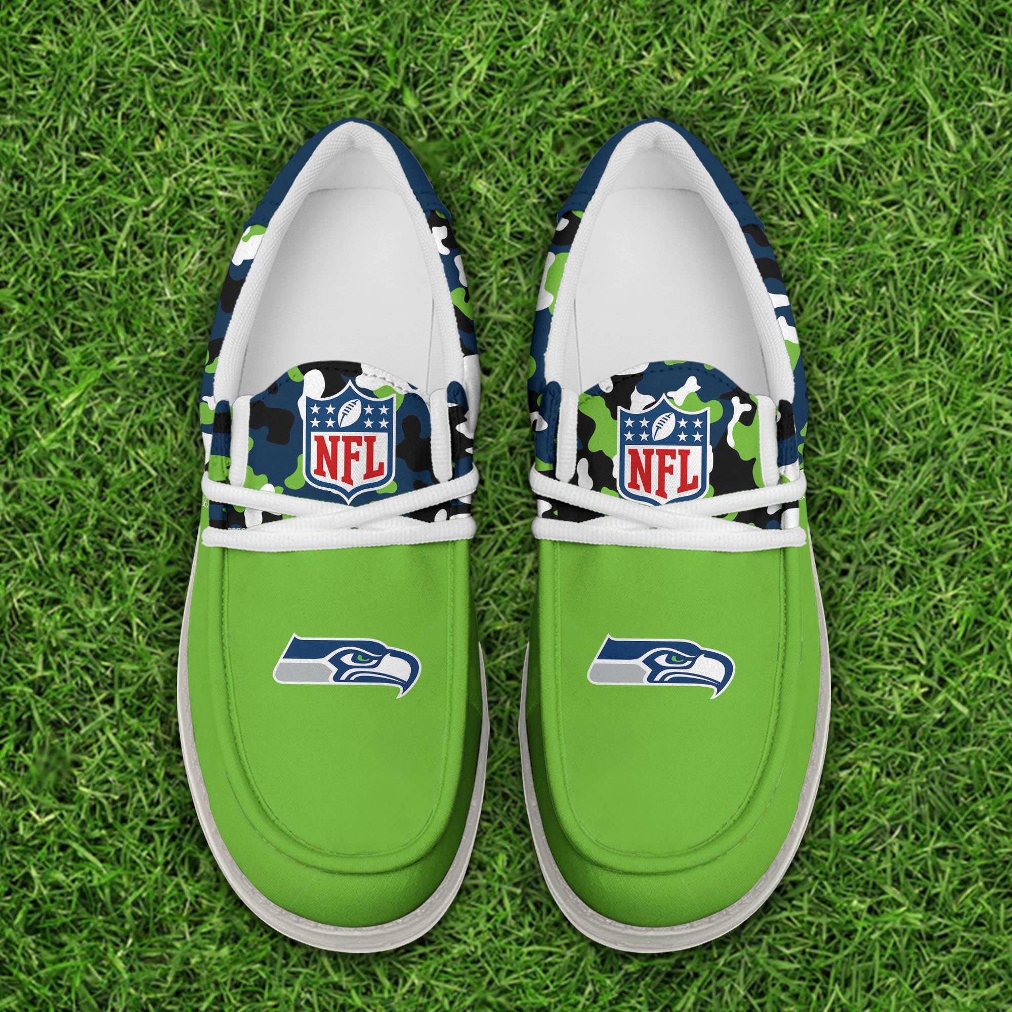 Limited Edition – Customized NFL Seattle Seahawks Loafer Shoes - Image 3