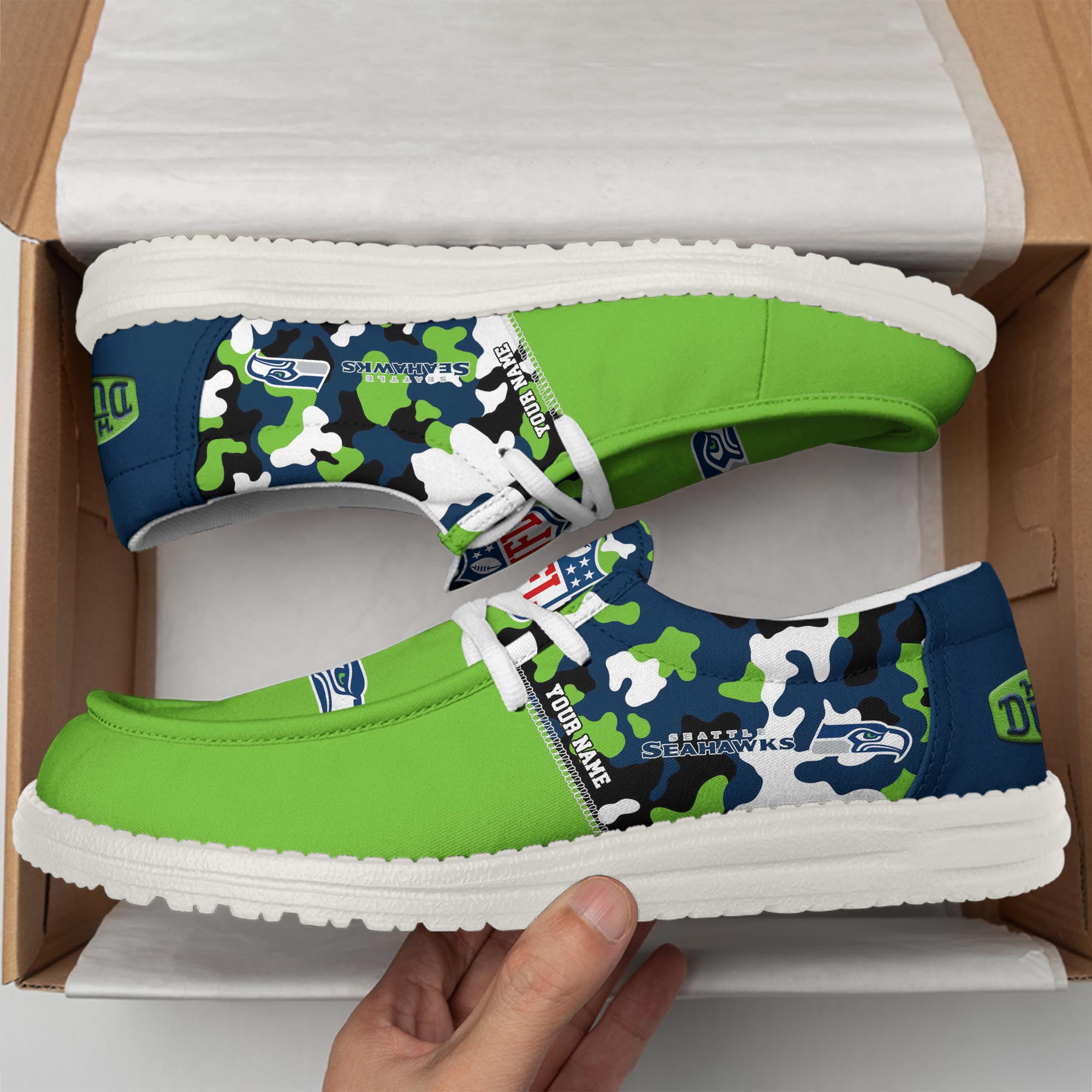 Limited Edition – Customized NFL Seattle Seahawks Loafer Shoes - Image 2
