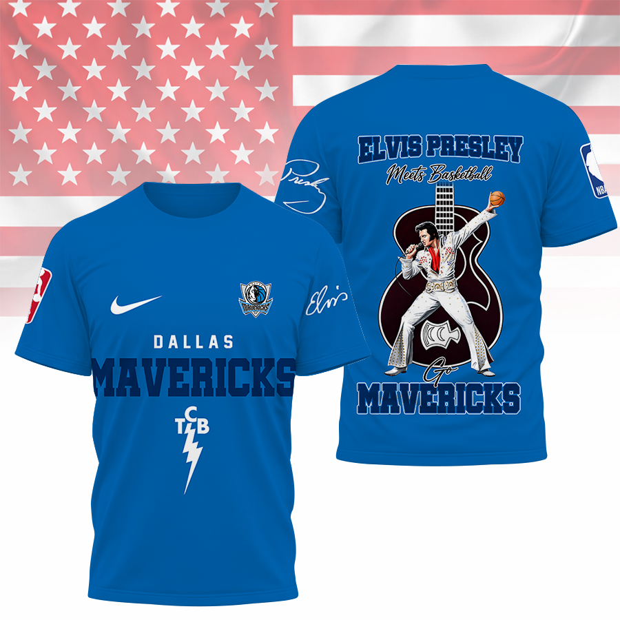 Limited Edition – Customized NBA Dallas Mavericks x Elvis Presley T-Shirt