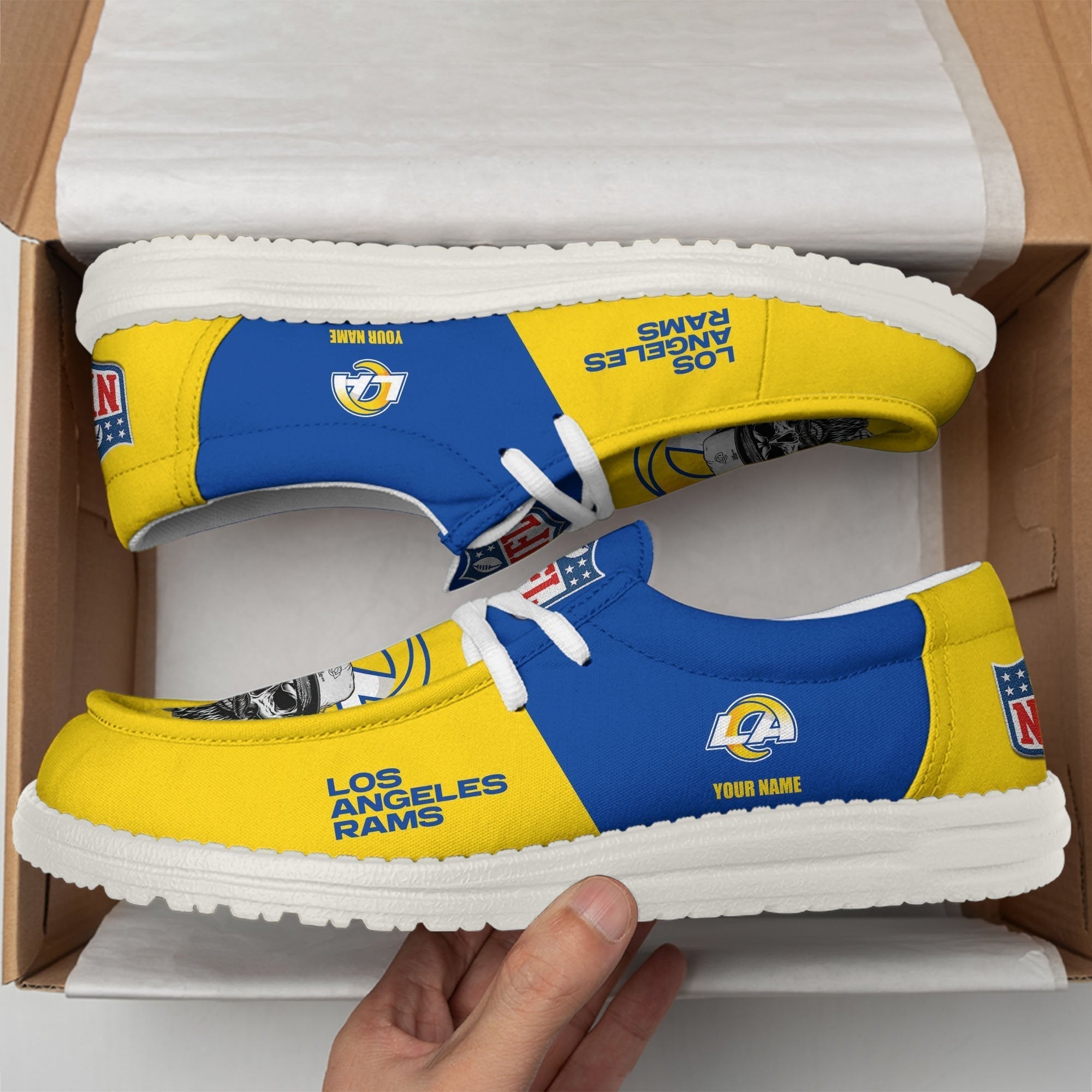 Limited Edition – Customized NFL Los Angeles Rams Loafer Shoes - Image 2