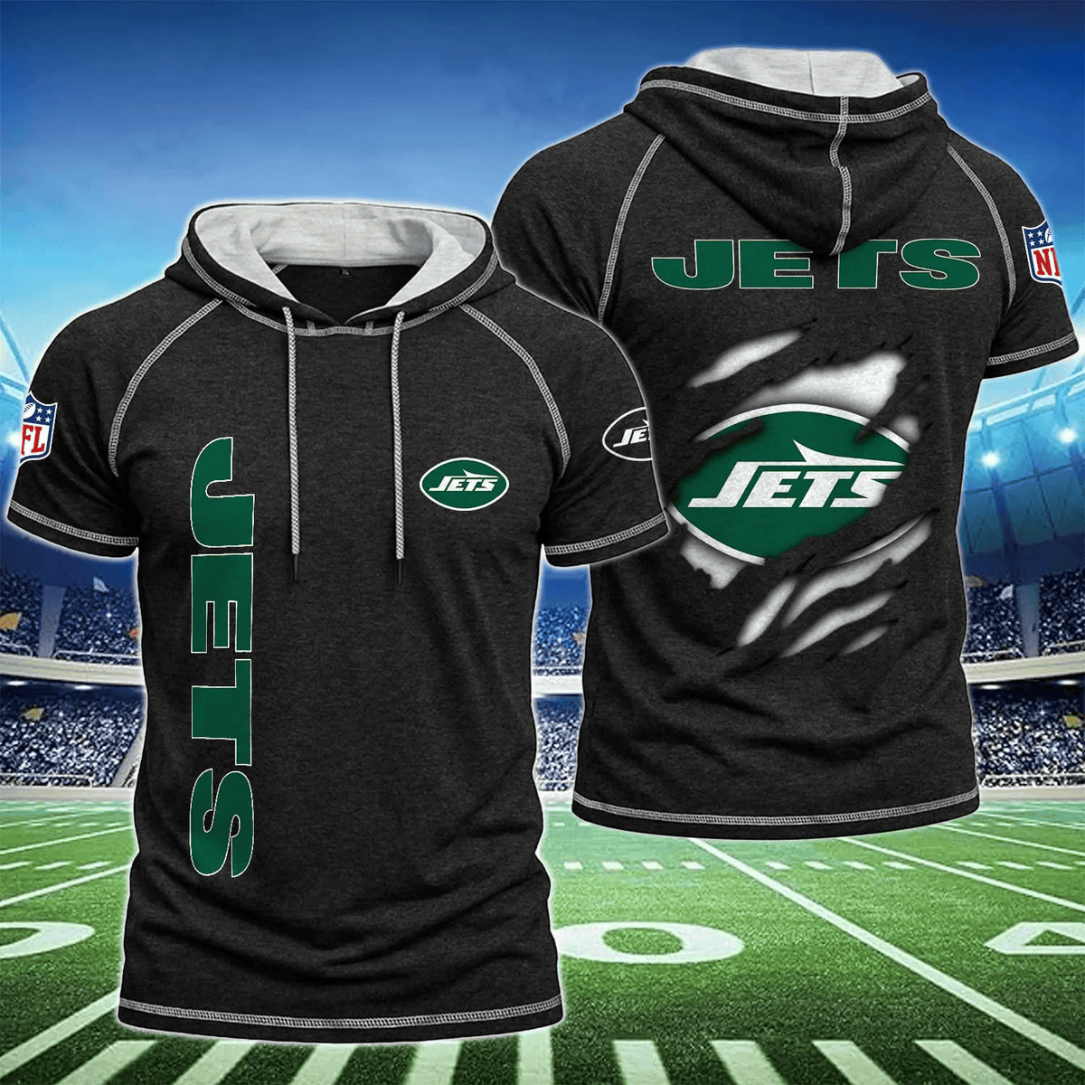 Limited Edition – Customized NFL Nyj New York Jets Short Sleeve Hoodie