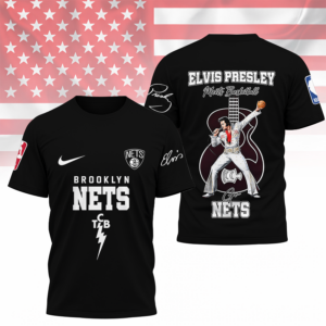Limited Edition – Customized NBA Brooklyn Nets x Elvis Presley T-Shirt